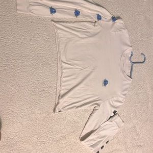 White Long sleeve crop top